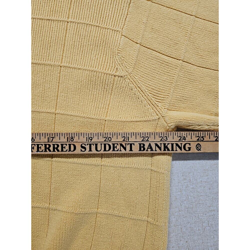 VTG Arrows Y2K Mens Size XL Cotton Yellow Sweater Grandpa Plaid Textured - Picture 5 of 8